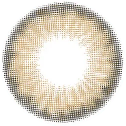 Design of the i-Sha Holy Holic Brown coloured contact lens from Eyecandys on a white background, showing the pixel dotted detail and limbal ring.