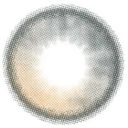 Design of the i-Sha 1-Day Oriana Shade Grey (10pk) coloured contact lens from Eyecandys on a white background, showing the pixel dotted detail and limbal ring.