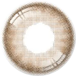 Design of the i-Sha Serenity 1-Day Brown (10pk) coloured contact lens from Eyecandys on a white background, showing the pixel dotted detail and limbal ring.