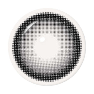 Lens design of EyeCandys i-Sha Dekame Kiss Me 1-Day Cloudy Ring Grey featuring a soft grey pattern with a natural blending ring