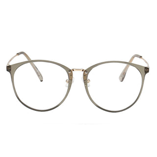 Infinity oversized vintage-inspired prescription eyeglasses, available in blue light blocking lenses and in readers with magnification, from EyeCandys. Pictured is the Matcha (green) color.