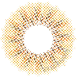 Design of the Lensrang Ailleen Brown prescription colour contact lenses from Eyecandys on a white background, showing the fine pixel detail and enlarging limbal ring.