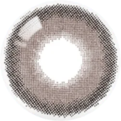 Design of the Lensrang Comely Choco prescription colour contact lenses from Eyecandys on a white background, showing the fine pixel detail and enlarging limbal ring.