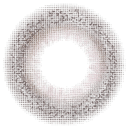 Design of the Lensrang Credit Ash Brown prescription colour contact lenses from Eyecandys on a white background, showing the fine pixel detail and enlarging limbal ring.