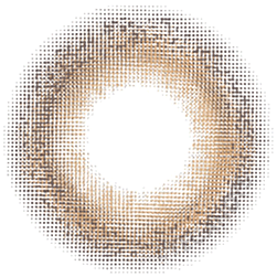 Design of the Lensrang Credit Brown prescription colour contact lenses from Eyecandys on a white background, showing the fine pixel detail and enlarging limbal ring.