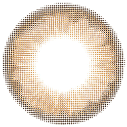 Design of the Lensrang Hello Hazel prescription colour contact lenses from Eyecandys on a white background, showing the fine pixel detail and enlarging limbal ring.