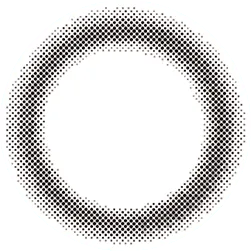 Design of the Lensrang Iwwing Black prescription colour contact lenses from Eyecandys on a white background, showing the fine pixel detail and enlarging limbal ring.