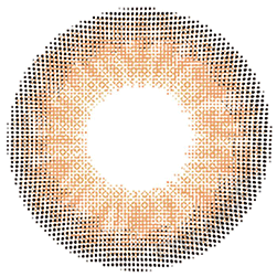 Design of the Lensrang Iwwinka Brown prescription colour contact lenses from Eyecandys on a white background, showing the fine pixel detail and enlarging limbal ring.