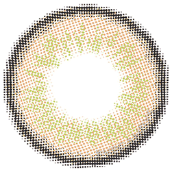 Design of the Lensrang Iwwitch Brown prescription colour contact lenses from Eyecandys on a white background, showing the fine pixel detail and enlarging limbal ring.