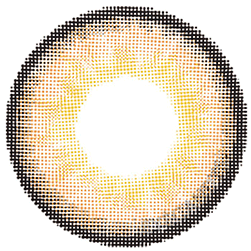 Design of the Lensrang Iwwitch Up Brown prescription colour contact lenses from Eyecandys on a white background, showing the fine pixel detail and enlarging limbal ring.