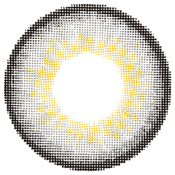 Design of the Lensrang Iwwitch Up Grey prescription colour contact lenses from Eyecandys on a white background, showing the fine pixel detail and enlarging limbal ring.