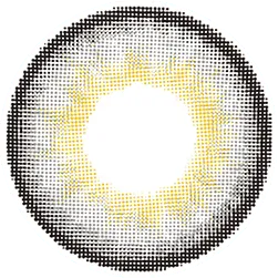 Design of the Lensrang Iwwitch Up Grey prescription colour contact lenses from Eyecandys on a white background, showing the fine pixel detail and enlarging limbal ring.