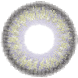 Design of the Lensrang Madeye Grey prescription colour contact lenses from Eyecandys on a white background, showing the fine pixel detail and enlarging limbal ring.