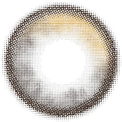 Design of the Lensrang Planet Space Brown prescription colour contact lenses from Eyecandys on a white background, showing the fine pixel detail and enlarging limbal ring.