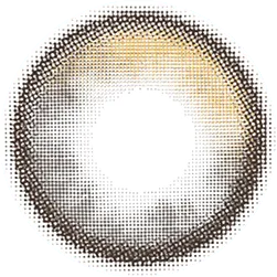 Design of the Lensrang Planet Space Brown prescription colour contact lenses from Eyecandys on a white background, showing the fine pixel detail and enlarging limbal ring.