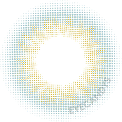 Design of the Lensrang Real Ocean Grey prescription colour contact lenses from Eyecandys on a white background, showing the fine pixel detail and enlarging limbal ring.