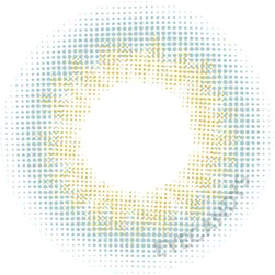 Design of the Lensrang Real Ocean Grey prescription colour contact lenses from Eyecandys on a white background, showing the fine pixel detail and enlarging limbal ring.