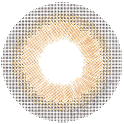 Design of the Lensrang Romantic Brown prescription colour contact lenses from Eyecandys on a white background, showing the fine pixel detail and enlarging limbal ring.