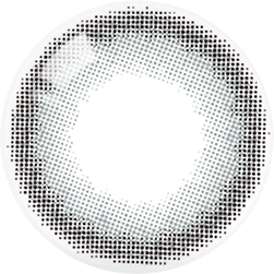 Design of the Lensrang School Ring Grey prescription colour contact lenses from Eyecandys on a white background, showing the fine pixel detail and enlarging limbal ring.