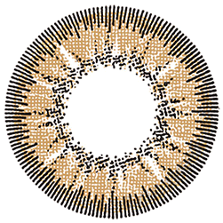 Design of the Lensrang With Rang Hazel prescription colour contact lenses from Eyecandys on a white background, showing the fine pixel detail and enlarging limbal ring.