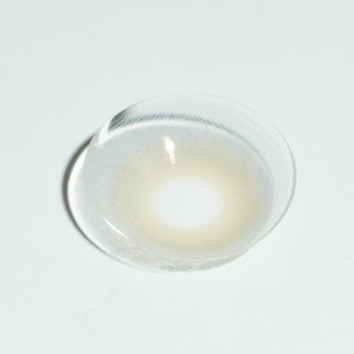 Macro shot of EyeCandys Pink Label Mykonos Grey colored contact lenses – soft grey prescription color contact lenses for a subtle yet striking eye transformation.