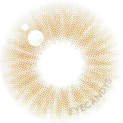 Design of the Olola Heiress Brown (KR) colored prescription contact lenses from Eyecandys on a white background, showing detailed dotted patterns designed to enhance the iris.