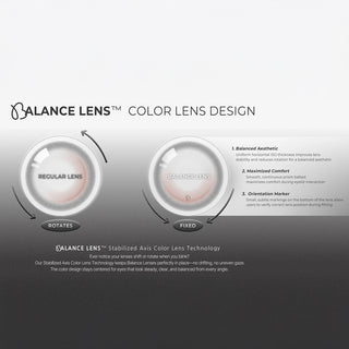 Olola Vela Balance non-rotating colored contact lenses for prescription use.