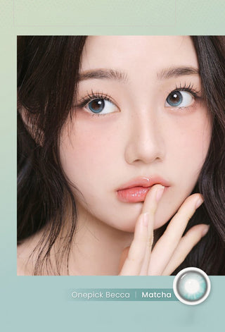 Close-up of a girl with long lashes wearing EyeCandys One Pick Becca Colored Contacts – stunning, prescription lenses for a soft and captivating look