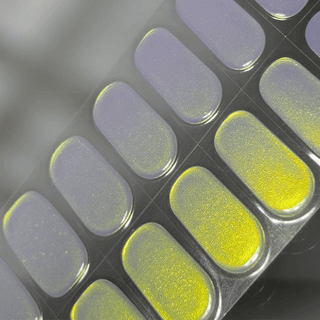 EyeCandys Pink Soda Gel nail sticker featuring a stunning white-pink chrome color. Ideal for metallic, gradient manicures, offering long-lasting wear, easy application, and a high-shine, salon-quality gel finish for vibrant, flawless nails