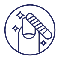 Nail filing icon – precision-fit design for EyeCandys gel nail stickers, custom fit to every nail.
