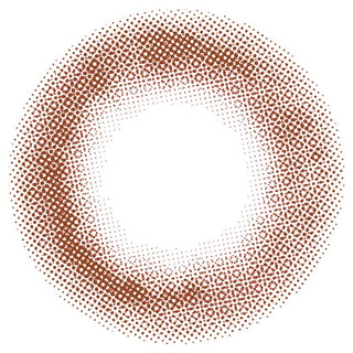 Feliamo 1-Day Sakura Mousse (10pk) by Feliamo features a circular gradient of small brown dots that become denser towards the edge, forming a ring-shaped design with a white center, reminiscent of Sakura Mousse color lenses.