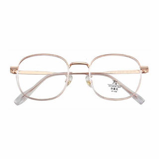 front view of Stunner Square in Iced (silver-gold) color prescription eyeglasses, available in blue light blocking lenses and in readers with magnification, from EyeCandys