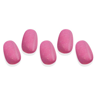 EyeCandys Supernova Gel Nail Stickers on nails – shimmering pink design with a glossy, long-lasting, and salon-quality finish