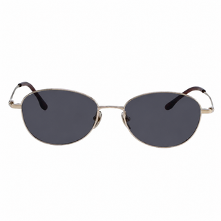 EyeCandys Zephyr Gold oval sunglasses product shot on a white background featuring a lightweight full-frame design. Trendy unisex fashion sunglasses with a bold Y2K-inspired oval silhouette, flattering for diamond and heart face shapes. Stylish everyday UV protection eyewear with a premium gold frame.