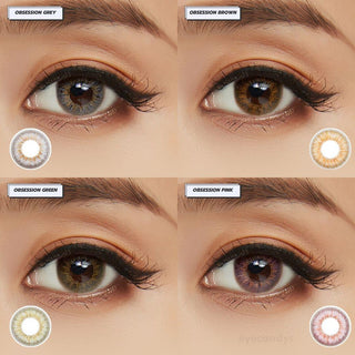 Pink Label Obsession Grey Natural Color Contact Lens for Dark Eyes - EyeCandys