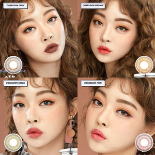 Pink Label Obsession Grey Natural Color Contact Lens for Dark Eyes - EyeCandys