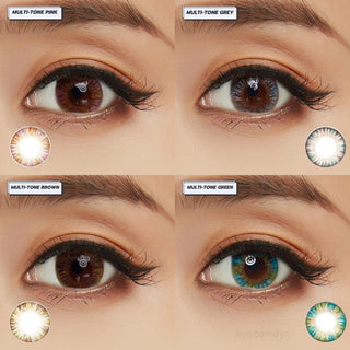 Pink Label Multi-Tone Grey Colored Contacts Circle Lenses - EyeCandys