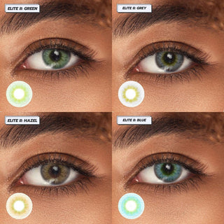 Innovision Elite II: 3-tone Blue Natural Color Contact Lens for Dark Eyes - EyeCandys