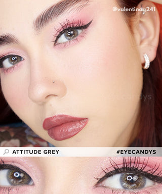 EyeCandys Attitude Glitter Grey (1 Pair) Color Contact Lens - EyeCandys