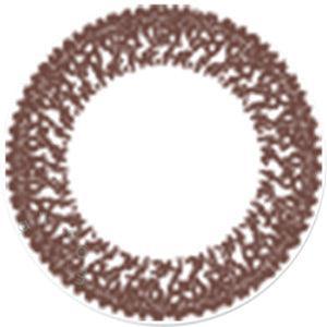 Single Lacelle Tender Brown contact lens on a white surface showing the pixel detail