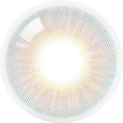 Design of the Olola Blow Sunset Pink (KR) colored prescription contact lenses from Eyecandys on a white background, showing detailed dotted patterns designed to enhance the iris.