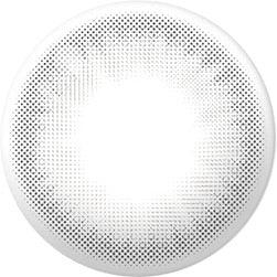 Design of the Chuu Cloud Pudding Grey (10pk) prescription color contact lens dailies from Eyecandys on a white background, showing the fine pixel detail and enlarging limbal ring.