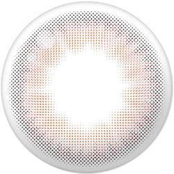 Design of the Chuu Cloud Pudding Pink Brown (10pk) prescription color contact lens dailies from Eyecandys on a white background, showing the fine pixel detail and enlarging limbal ring.