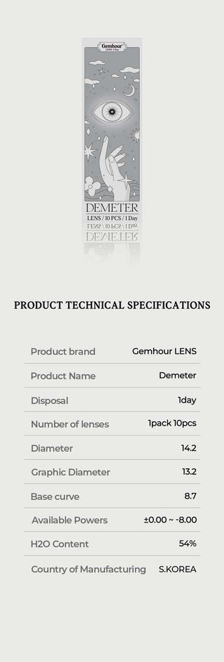 Asian model demonstrating a K-idol-inspired look with Gemhour Demeter 1-Day Ash Grey (10pk) coloured contact lenses, highlighting the instant brightening and enlarging effect of the circle contact lenses over dark irises.
