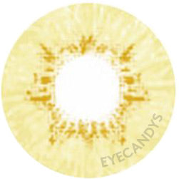 Pink Label Dewy hazel contact lens pattern design, showing iris-mimicking detail