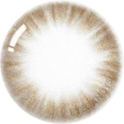 One individual Pink Label Flirty Choco contact lens, set against a white background.