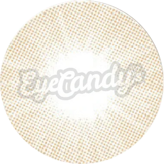 Close up detailed view of a brown blended contact lens pattern showing radial striations designed to transition seamlessly into naturally dark or light eyes