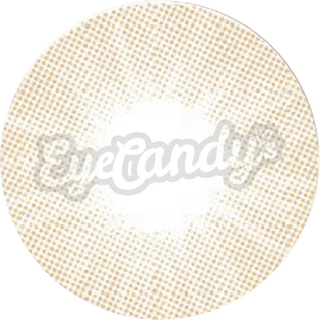 Close up detailed view of a brown blended contact lens pattern showing radial striations designed to transition seamlessly into naturally dark or light eyes