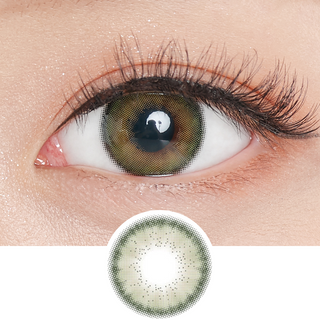 Pink Label Hey Mish Green Natural Color Contact Lens for Dark Eyes - EyeCandys