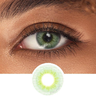 Innovision Elite II: 3-tone Green Natural Color Contact Lens for Dark Eyes - EyeCandys